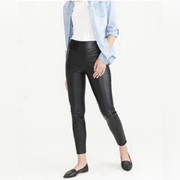 J. Crew Factory Vegan Leather Leggings - Sz M - Picture 1 of 11